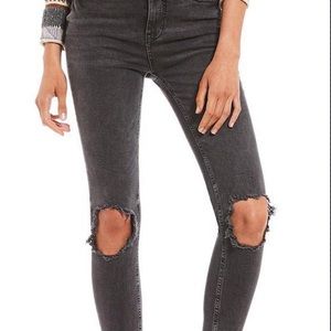 Free People Busted High Rise Charcoal Jeans